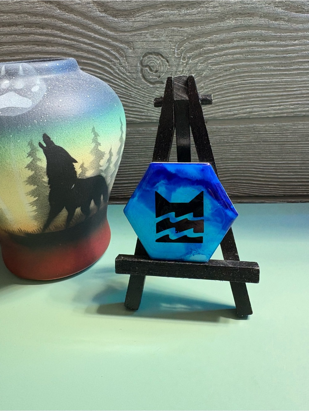 Blue Riverclan Warrior Cats Decorative Hexagon Tile